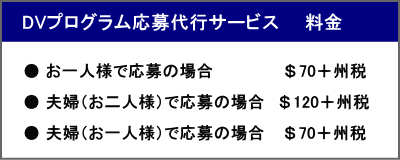 抽選永住権DVプログラム応募代行の料金