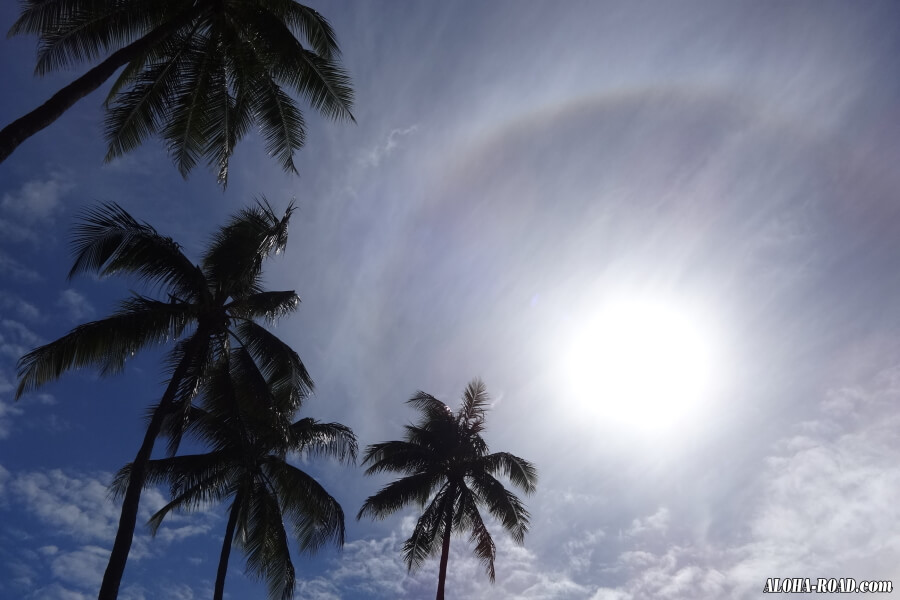 ハワイの空 太陽 月 ハワイの写真 画像