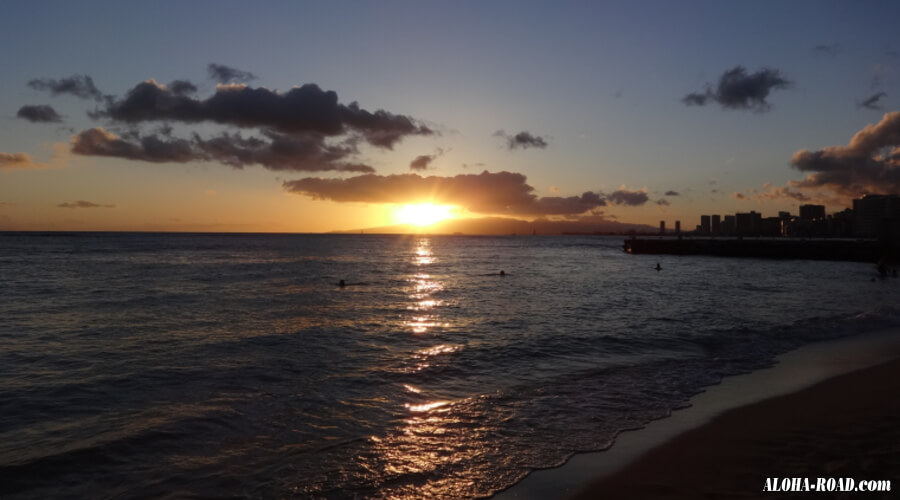 ハワイの夕日