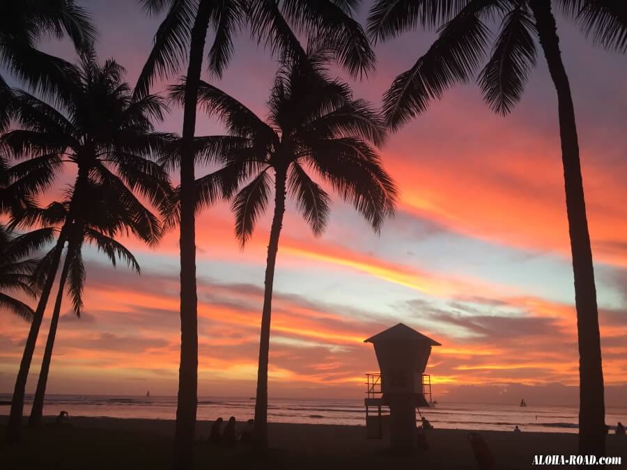 ハワイの夕日 サンセット ハワイの写真 画像