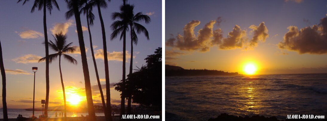 ハワイの夕日 サンセット ハワイの写真 画像