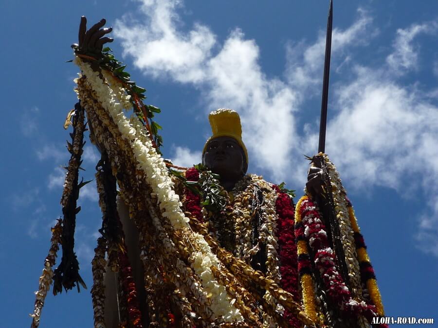 ハワイ島最北端のハヴィに立つオリジナルのカメハメハ大王像