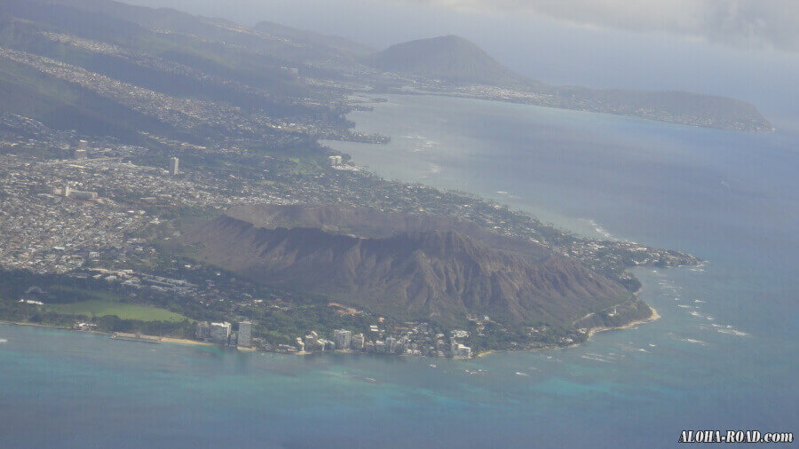 ワイキキ上空からの空撮