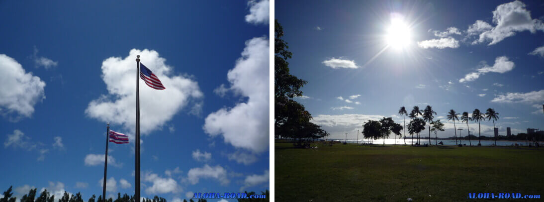 ハワイの空と太陽
