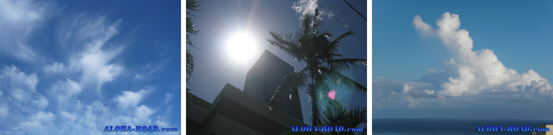 ハワイの雲と太陽